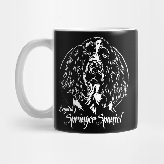 Funny Proud English Springer Spaniel dog portrait by wilsigns